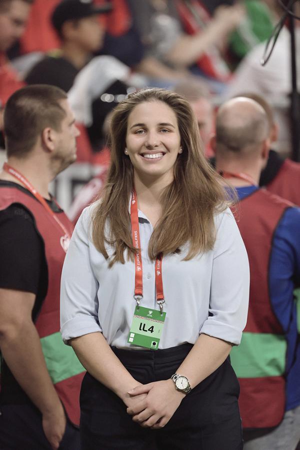 Barbara Berczi - Digital and Screen Media graduate working a live sports event