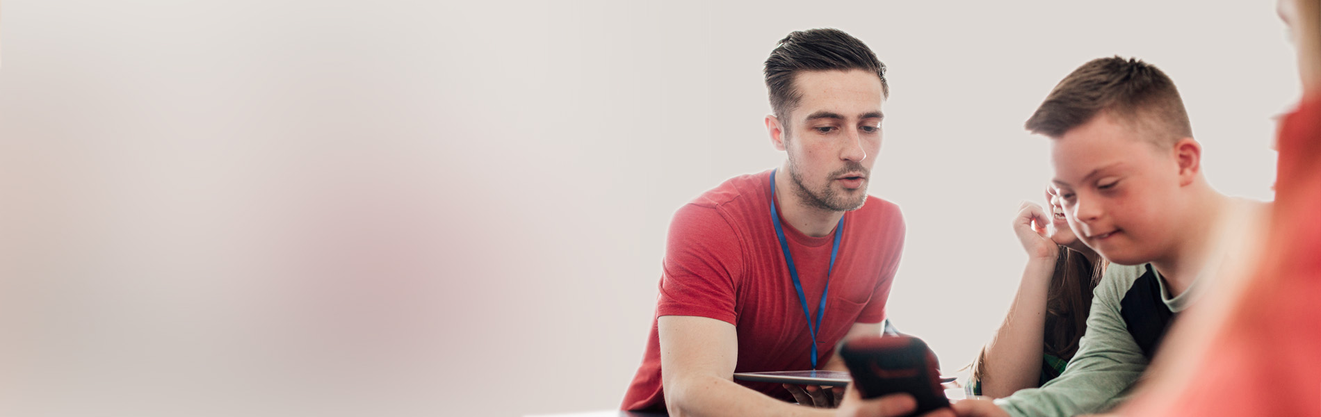 Person working with a child with SEND.