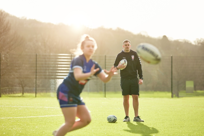 Ellis Pascall in action rugby coaching.