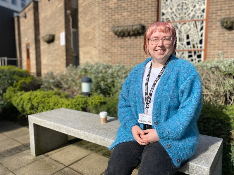 Gillian Elvidge outside atrium.