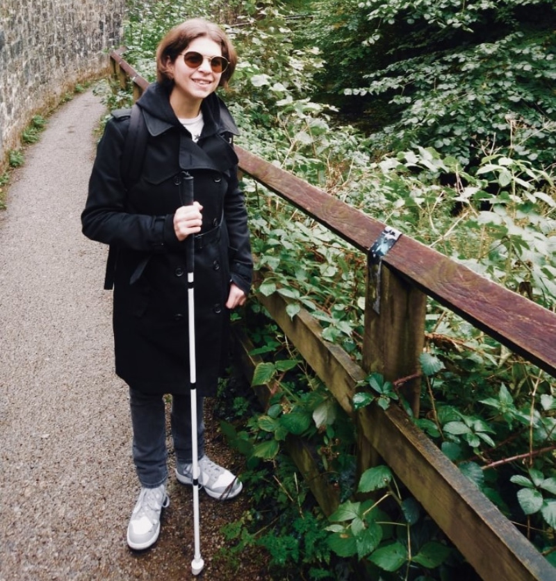 Philippa Baraclough with stick.