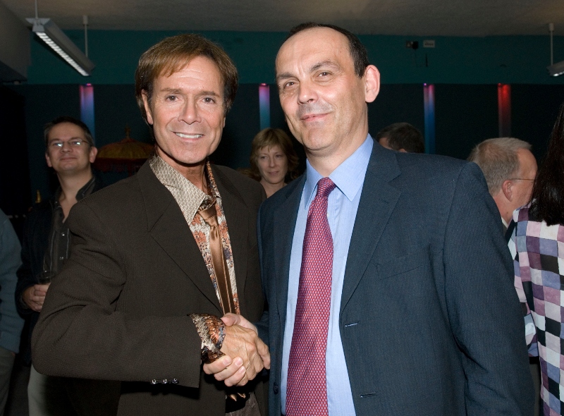 Hugh Faupel with Cliff Richard.