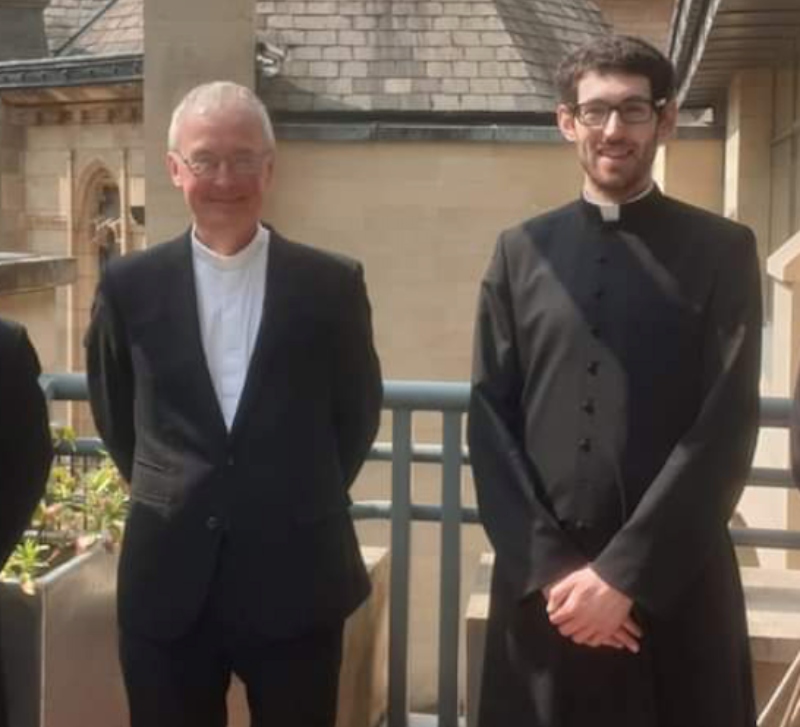 Marc Pitson with Fr Paul.