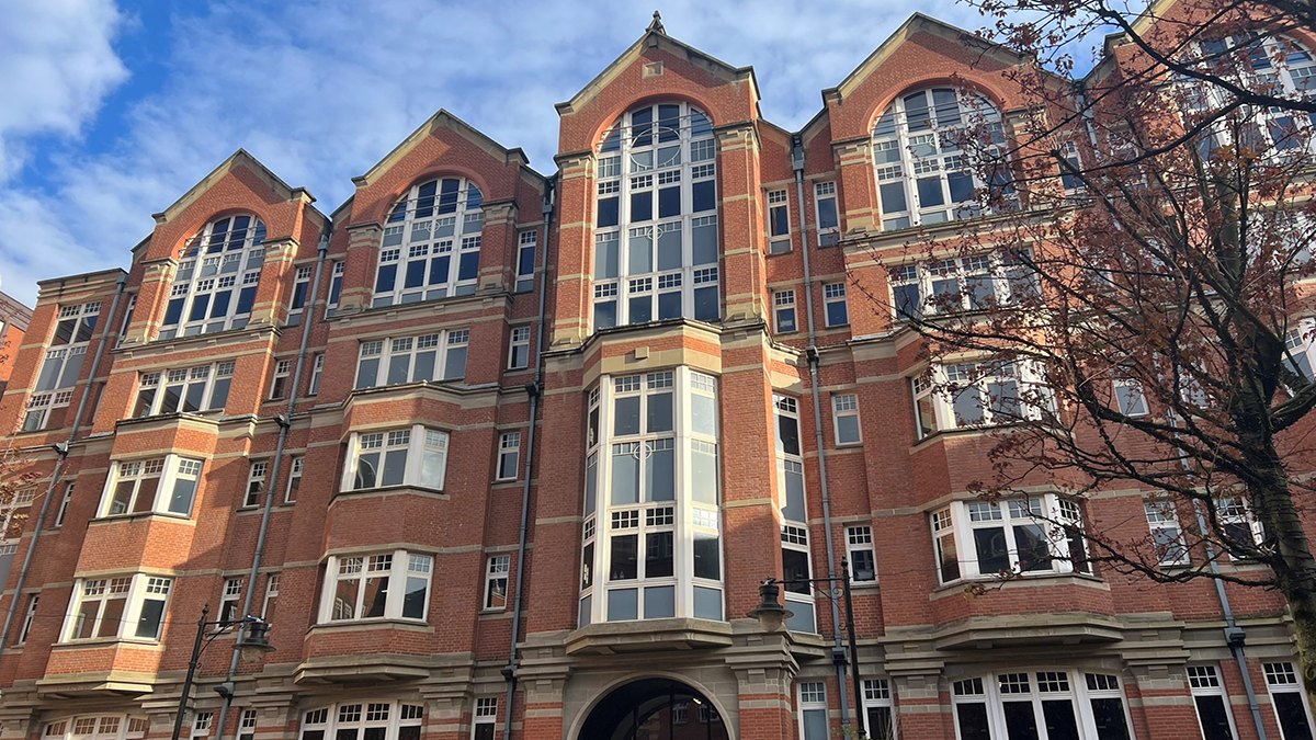 The front of the Leeds Trinity University City Campus building at 1 Trevelyan Square..