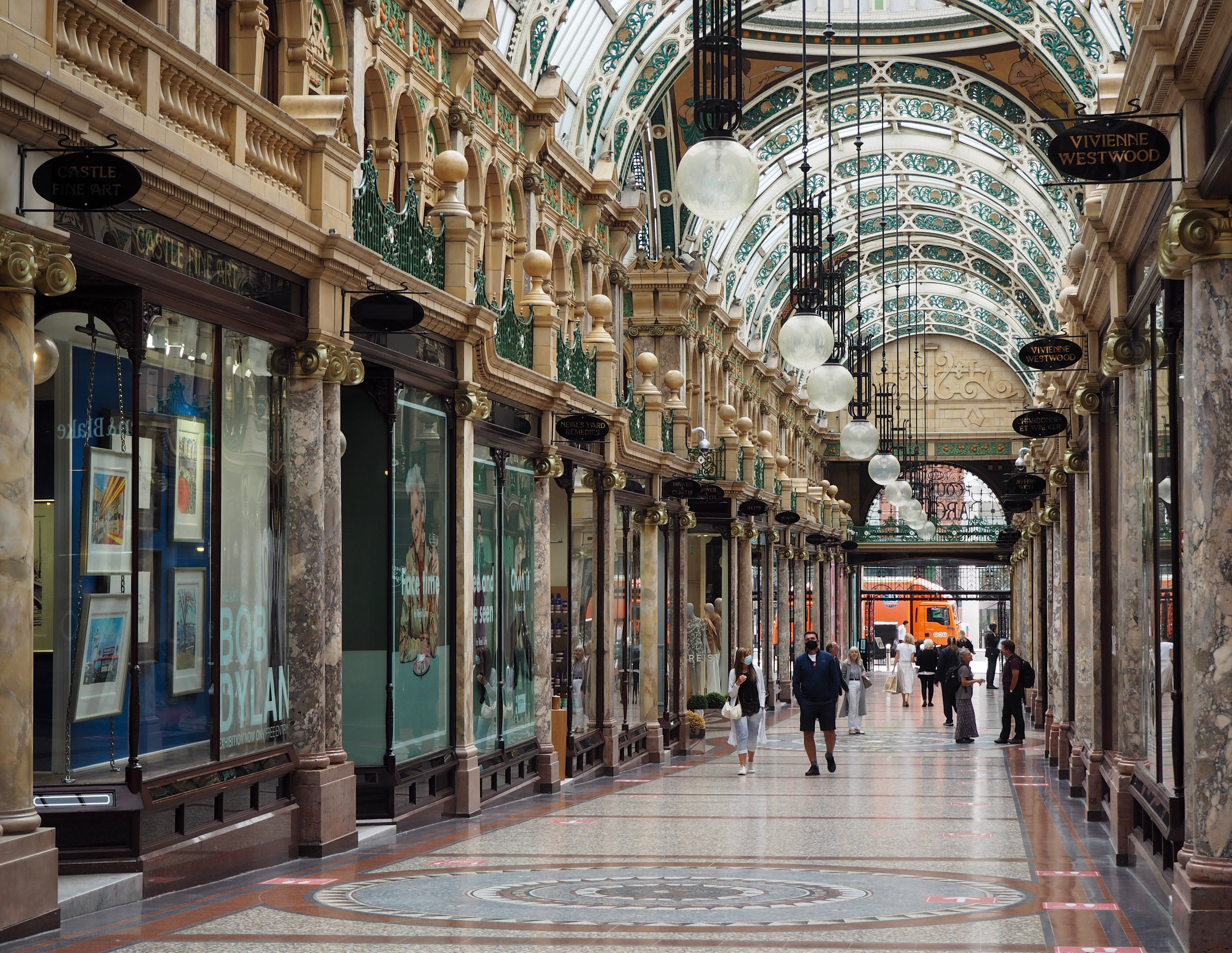 A Victorian shopping arcade..