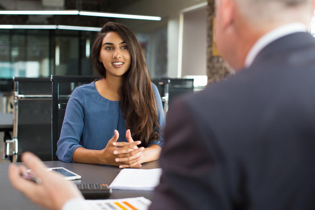 Graduate having a job interview.