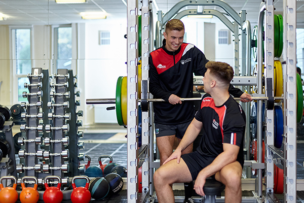 Sport Student in a practical lecture.