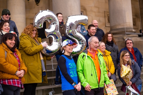 Gill celebrating with friends and family.