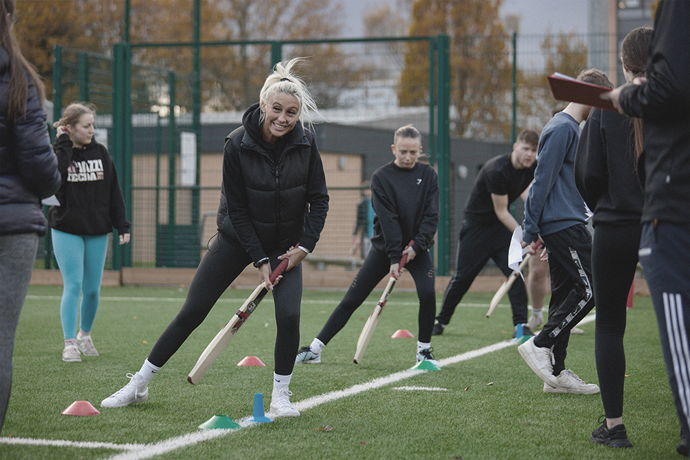 Student taking part in sport activity.