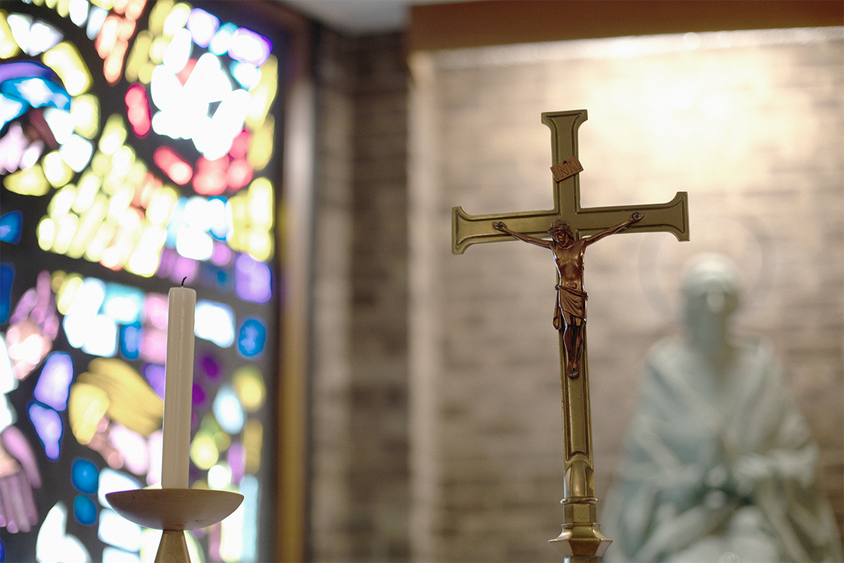 Holy cross in Horsforth Campus Chapel.