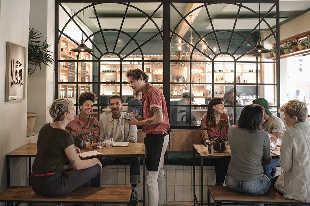 Group in cafe.